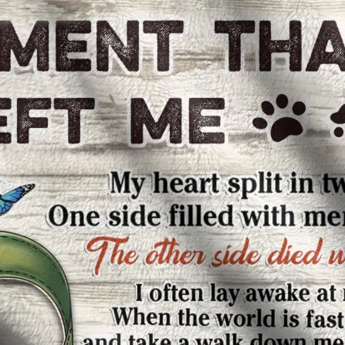 Personalized Memorial Pet Pawprint Fleece Throw/Quilt Blanket - Memorial Gift Idea For Dog/Cat Lover - The Moment That You Left Me