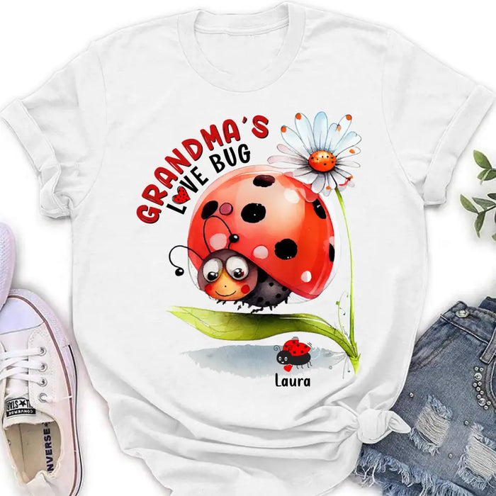 Personalized Grandma Shirt/Hoodie - Up to 6 Kids - Mother's Day Gift Idea For Grandma - Grandma's Love Bug