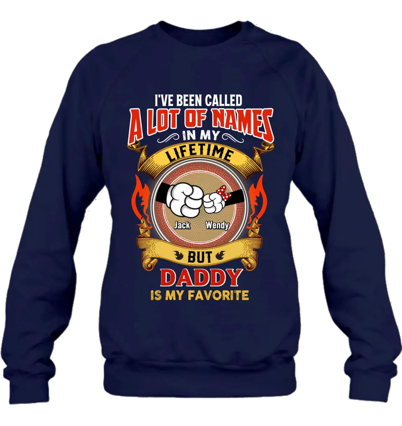 Personalized Dad T-shirt/Hoodie - Dad with up to 4 Kids - Father's Day Gift Idea - I've Been Called A Lot Of Names In My Lifetime