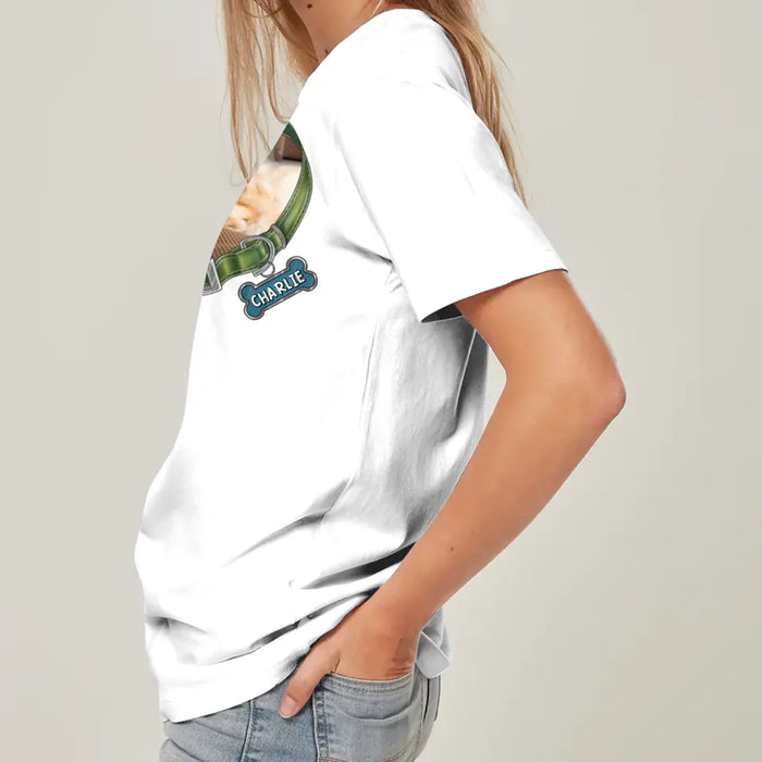 Personalized Memorial Dog Photo AOP T-Shirt - Memorial Gift Idea for Mother's Day - Cool Dog Moms Club