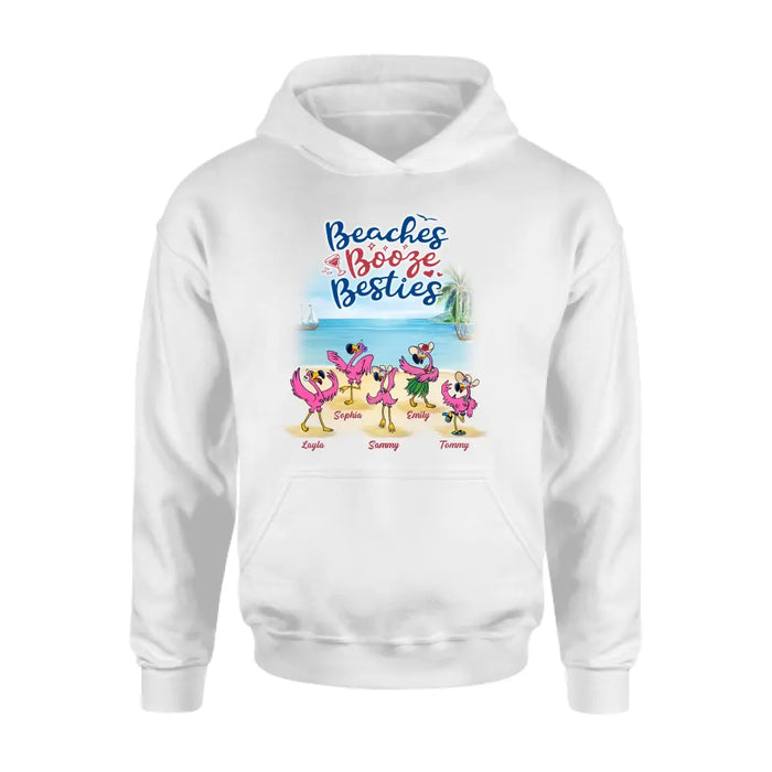 Personalized Beach Besties Shirt/Hoodie - Gift Idea For Besties/Friends/Beach Lovers - Up to 5 Besties  - I Love You To The Beach & Back