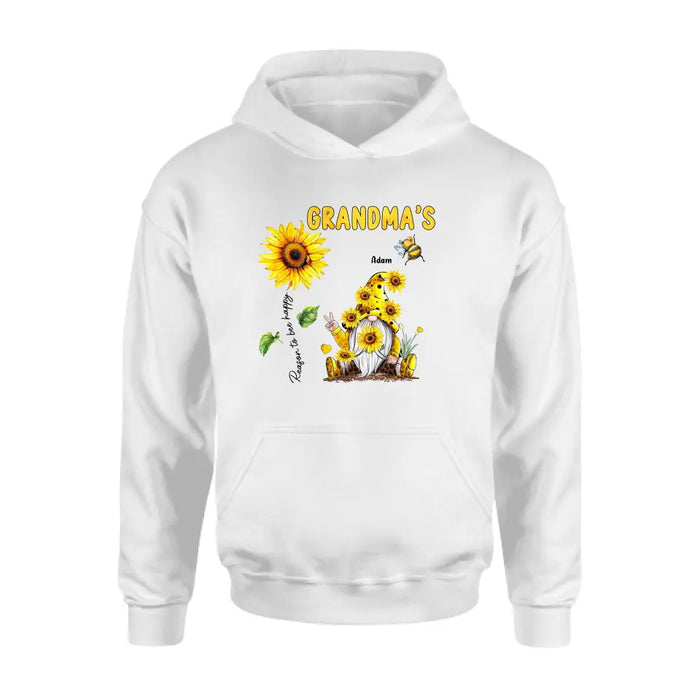 Personalized Grandma Shirt/Hoodie - Up to 6 Kids - Mother's Day Gift Idea For Grandma - Grandma's Reasons To Bee Happy