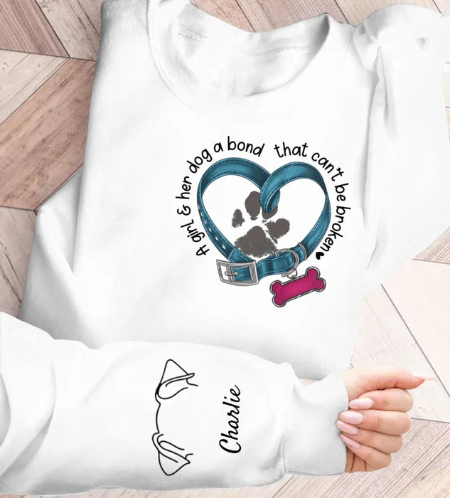 Personalized Dog Mom AOP Sweater - Up to 3 Dogs - Gift Idea for Mother's Day/Dog Lover - A Girl & Her Dog A Bond That Can't Be Broken