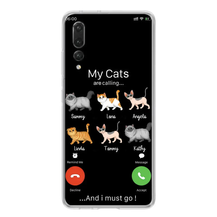Personalized Cats Phone Case - Gift Idea For Cat Lover/Mother's Day/Father's Day - Up to 6 Cats - My Cats Are Calling And I Must Go - Cases For Oppo/Xiaomi/Huawei
