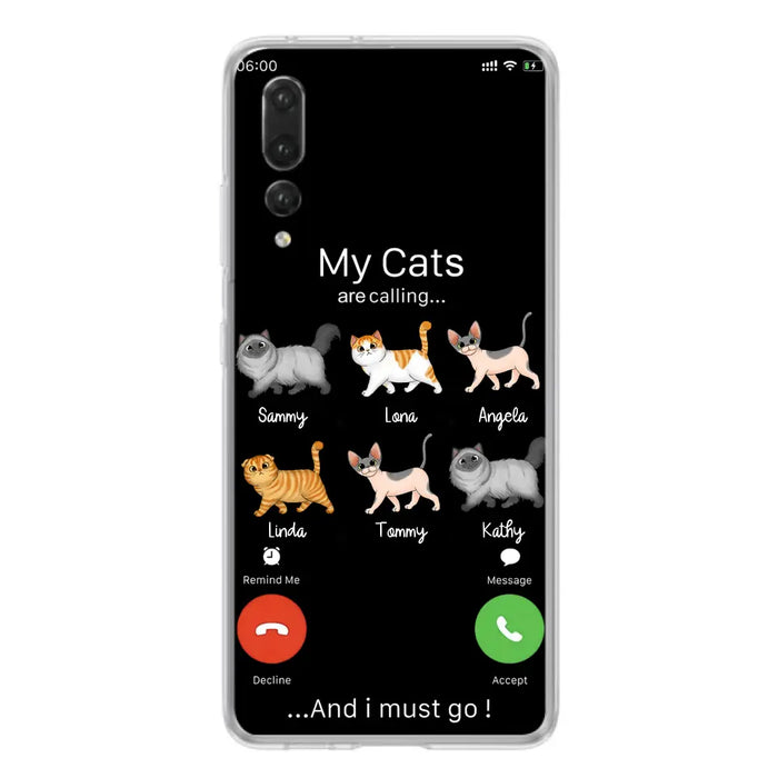 Personalized Cats Phone Case - Gift Idea For Cat Lover/Mother's Day/Father's Day - Up to 6 Cats - My Cats Are Calling And I Must Go - Cases For Oppo/Xiaomi/Huawei