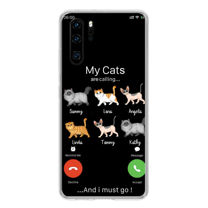 Personalized Cats Phone Case - Gift Idea For Cat Lover/Mother's Day/Father's Day - Up to 6 Cats - My Cats Are Calling And I Must Go - Cases For Oppo/Xiaomi/Huawei