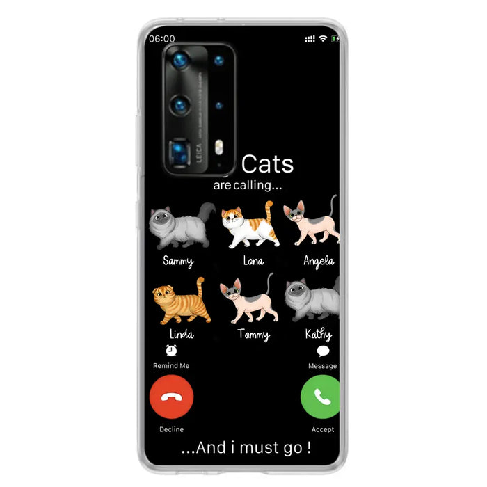 Personalized Cats Phone Case - Gift Idea For Cat Lover/Mother's Day/Father's Day - Up to 6 Cats - My Cats Are Calling And I Must Go - Cases For Oppo/Xiaomi/Huawei