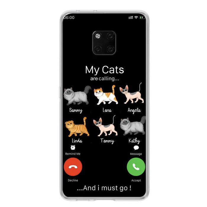 Personalized Cats Phone Case - Gift Idea For Cat Lover/Mother's Day/Father's Day - Up to 6 Cats - My Cats Are Calling And I Must Go - Cases For Oppo/Xiaomi/Huawei