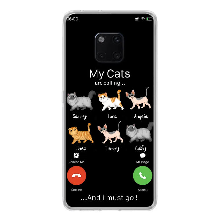 Personalized Cats Phone Case - Gift Idea For Cat Lover/Mother's Day/Father's Day - Up to 6 Cats - My Cats Are Calling And I Must Go - Cases For Oppo/Xiaomi/Huawei
