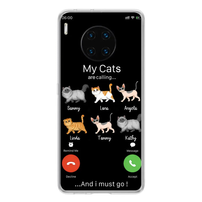 Personalized Cats Phone Case - Gift Idea For Cat Lover/Mother's Day/Father's Day - Up to 6 Cats - My Cats Are Calling And I Must Go - Cases For Oppo/Xiaomi/Huawei