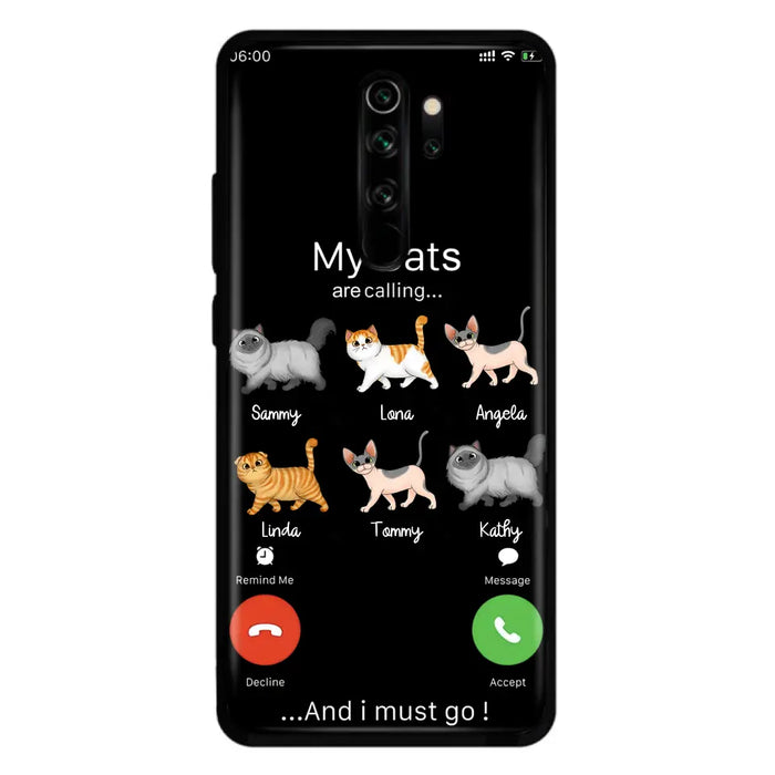 Personalized Cats Phone Case - Gift Idea For Cat Lover/Mother's Day/Father's Day - Up to 6 Cats - My Cats Are Calling And I Must Go - Cases For Oppo/Xiaomi/Huawei