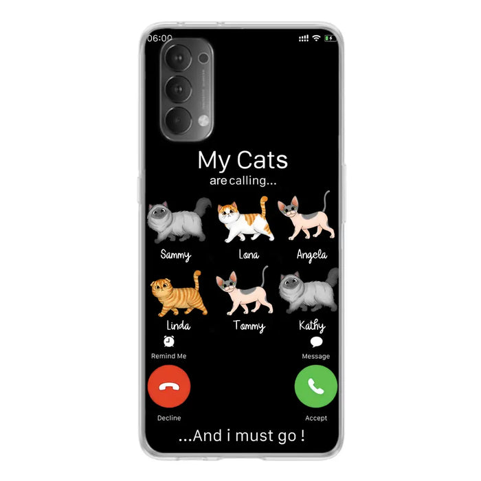 Personalized Cats Phone Case - Gift Idea For Cat Lover/Mother's Day/Father's Day - Up to 6 Cats - My Cats Are Calling And I Must Go - Cases For Oppo/Xiaomi/Huawei