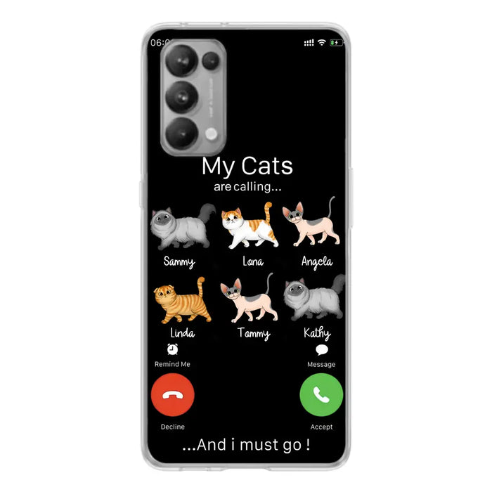 Personalized Cats Phone Case - Gift Idea For Cat Lover/Mother's Day/Father's Day - Up to 6 Cats - My Cats Are Calling And I Must Go - Cases For Oppo/Xiaomi/Huawei