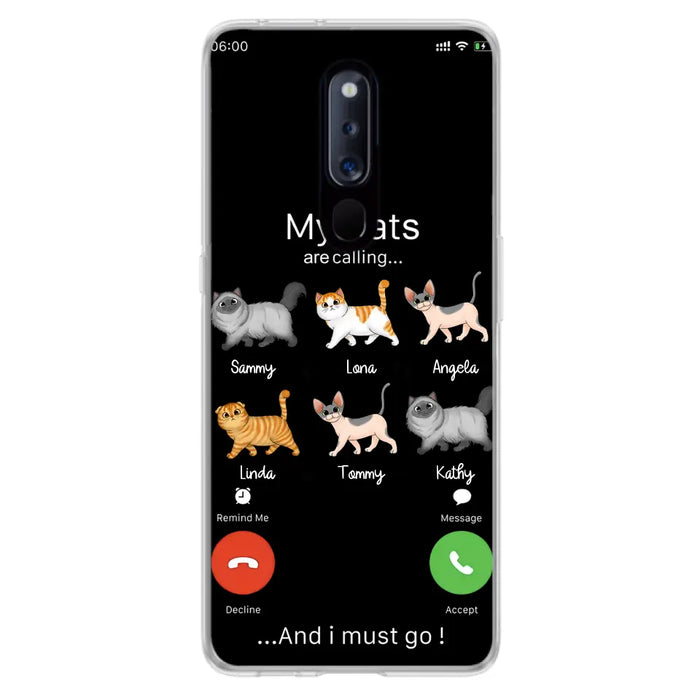 Personalized Cats Phone Case - Gift Idea For Cat Lover/Mother's Day/Father's Day - Up to 6 Cats - My Cats Are Calling And I Must Go - Cases For Oppo/Xiaomi/Huawei
