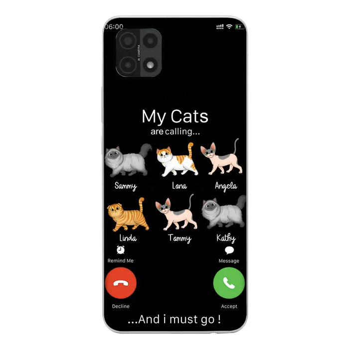 Personalized Cats Phone Case - Gift Idea For Cat Lover/Mother's Day/Father's Day - Up to 6 Cats - My Cats Are Calling And I Must Go - Cases For Oppo/Xiaomi/Huawei