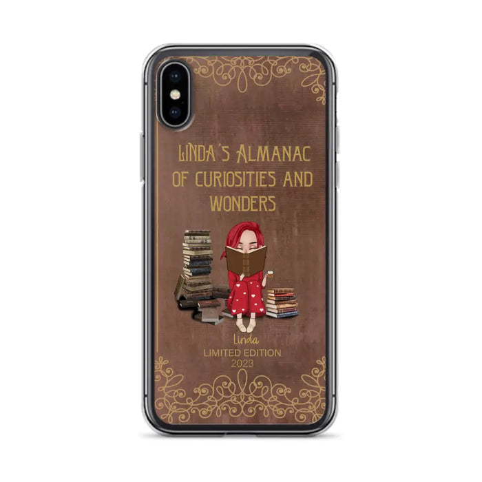 Custom Personalized Reading Girl Phone Case - Gift Idea For Reading Lovers - Almanac Of Curiosities - Cases For iPhone/Samsung
