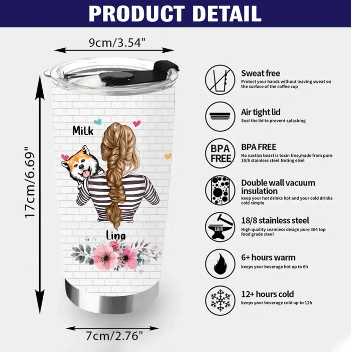 Personalized Dog Mom Tumbler - Up To 4 Dogs - Gift Idea For Mother's Day/Dog Lovers - They Think I'm A Dog Mom