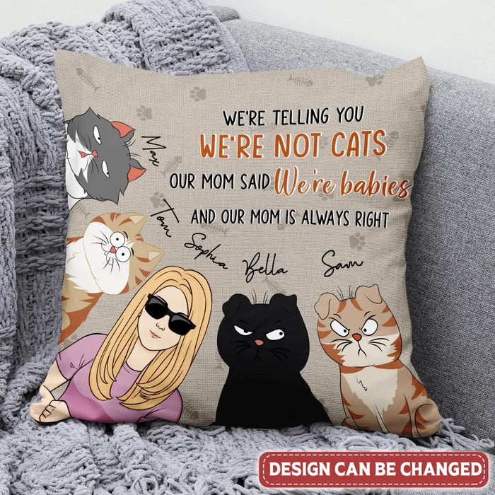 Personalized Pet Pillow Cover - Up to 4 Dogs/Cats - Mother's Day/Father's Day Gift for Dog/Cat Lovers - I'm Telling You I'm Not A Cat I'm A Baby