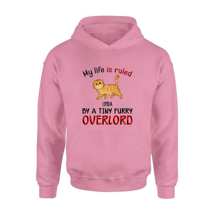 Personalized Pet Shirt/Hoodie - Up to 4 Dogs - Mother's Day/Father's Day Gift Idea For Dog/Cat Lovers - My Life Is Ruled By A Tiny Furry Overlord