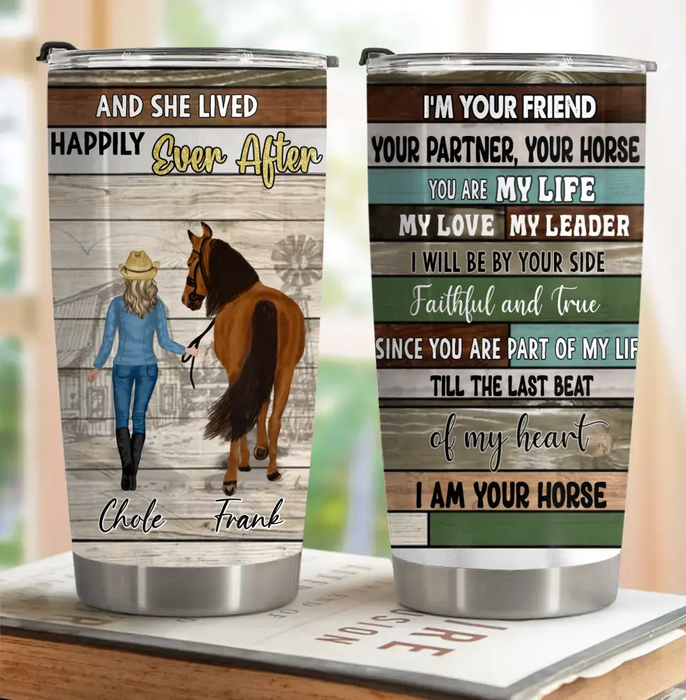 Personalized Horse Girl Tumbler - Up to 4 Horses - Gift Idea For Horse Lover - Just A Girl Who Loves Horses