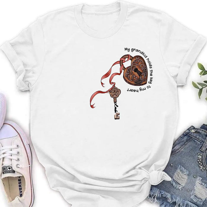 Personalized Grandma Shirt/Hoodie - Up to 10 Kids/Grandkids - Mother's Day Gift Idea For Grandma/Mom - My Grandkids Hold The Key To My Heart