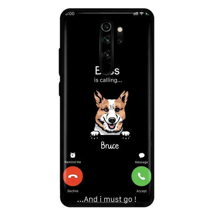Personalized Dog Phone Case - Gift Idea For Dog Lover/Mother's Day/Father's Day - Up to 5 Dogs - Boss Is Calling And I Must Go - Case For Oppo/Xiaomi/Huawei