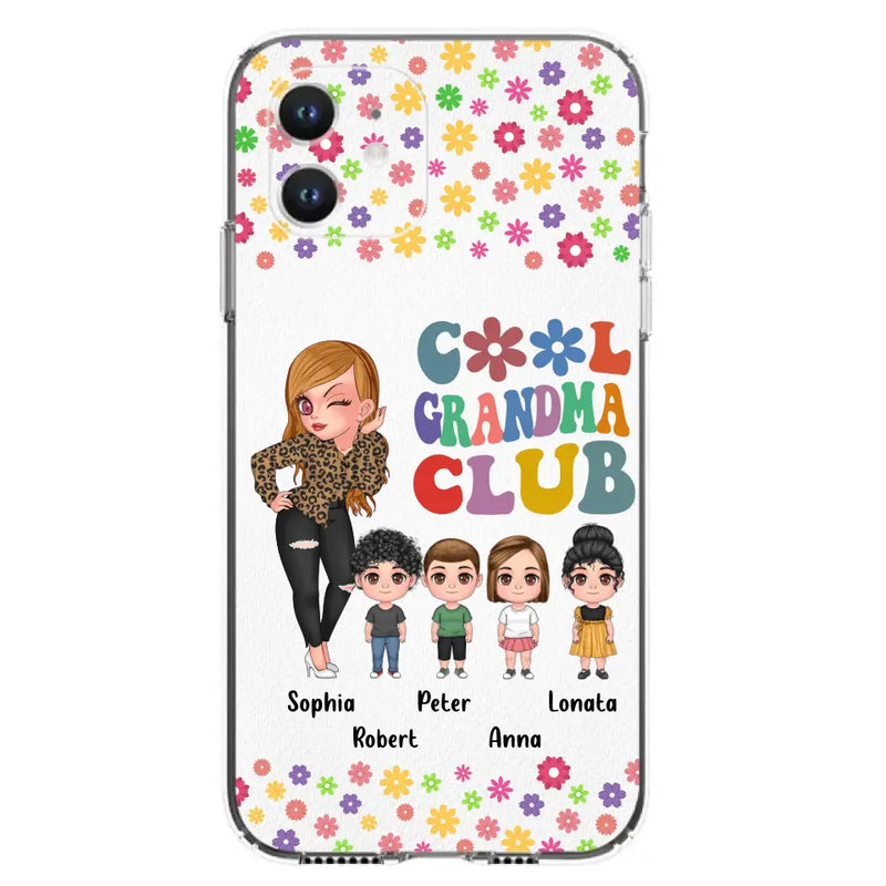 Custom Personalized Cool Grandma Phone Case - Gift Idea For Grandma - Upto 4 Kids - Cases For iPhone/Samsung