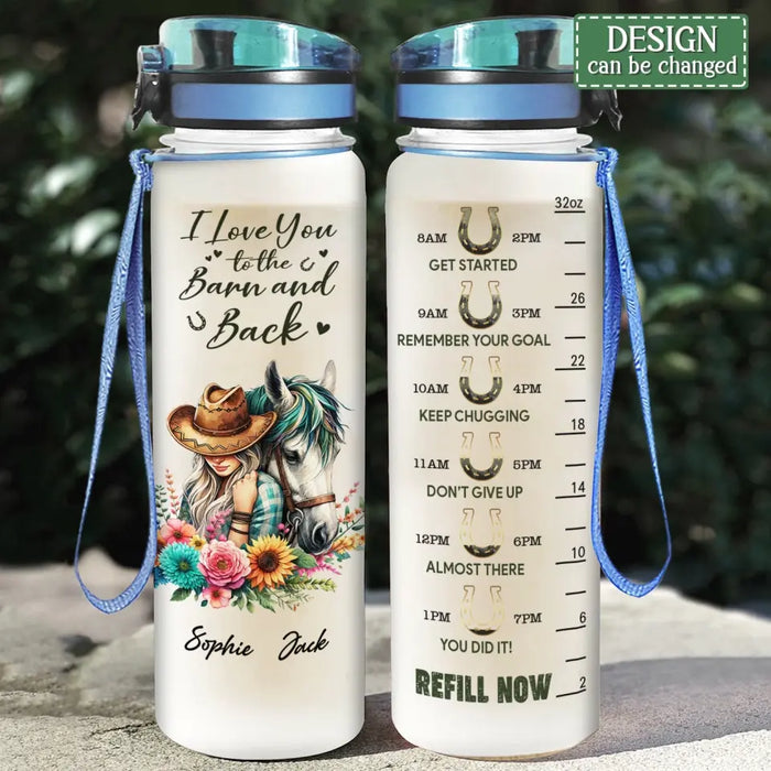 Personalized Horse Girl Tracker Bottle - Gift Idea For Horse Lovers - And She Lived Happily Ever After