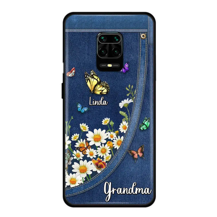 Personalized Daisy And Butterfly Grandma Phone Case - Gift Idea For Grandma - Up to 10 Kids - Case For Oppo/Xiaomi/Huawei