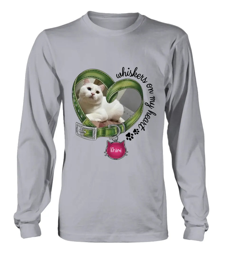 Personalized Memorial Cat Photo Shirt/Hoodie - Memorial Gift Idea - Whiskers On My Heart