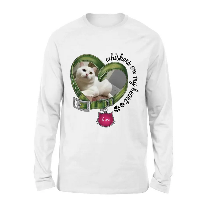 Personalized Memorial Cat Photo Shirt/Hoodie - Memorial Gift Idea - Whiskers On My Heart