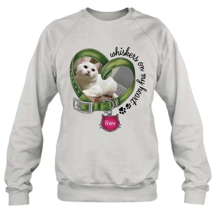 Personalized Memorial Cat Photo Shirt/Hoodie - Memorial Gift Idea - Whiskers On My Heart
