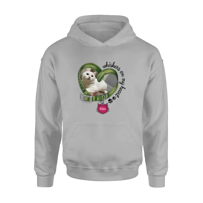 Personalized Memorial Cat Photo Shirt/Hoodie - Memorial Gift Idea - Whiskers On My Heart