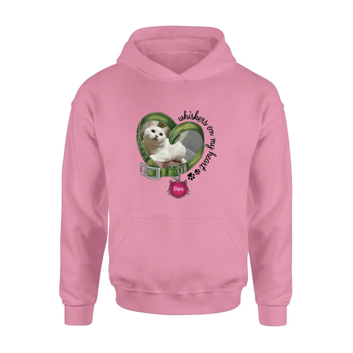 Personalized Memorial Cat Photo Shirt/Hoodie - Memorial Gift Idea - Whiskers On My Heart