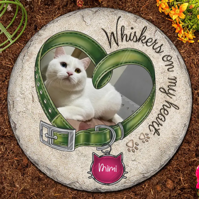 Personalized Memorial Cat Photo Circle Lithograph - Memorial Gift Idea for Cat Owners - Whisker On My Heart