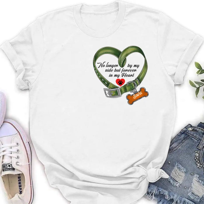Personalized Memorial Pet Collar T-shirt/Hoodie - Gift Idea For Pet Lover/Mother's Day/Father's Day - No Longer By My Side But Forever In My Heart