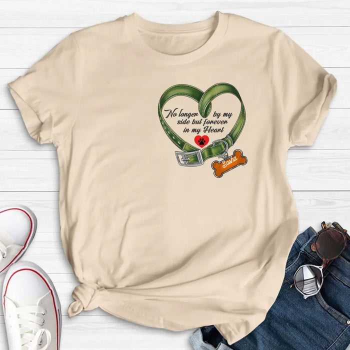 Personalized Memorial Pet Collar T-shirt/Hoodie - Gift Idea For Pet Lover/Mother's Day/Father's Day - No Longer By My Side But Forever In My Heart