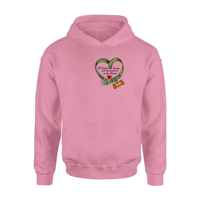 Personalized Memorial Pet Collar T-shirt/Hoodie - Gift Idea For Pet Lover/Mother's Day/Father's Day - No Longer By My Side But Forever In My Heart