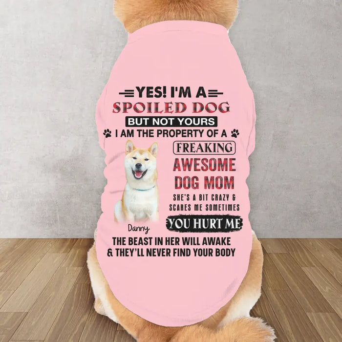 Personalized AOP Big Dog's Tank Top - Upload Photo - Gift Idea For Your Dog - I'm A Spoiled Dog But Not Yours