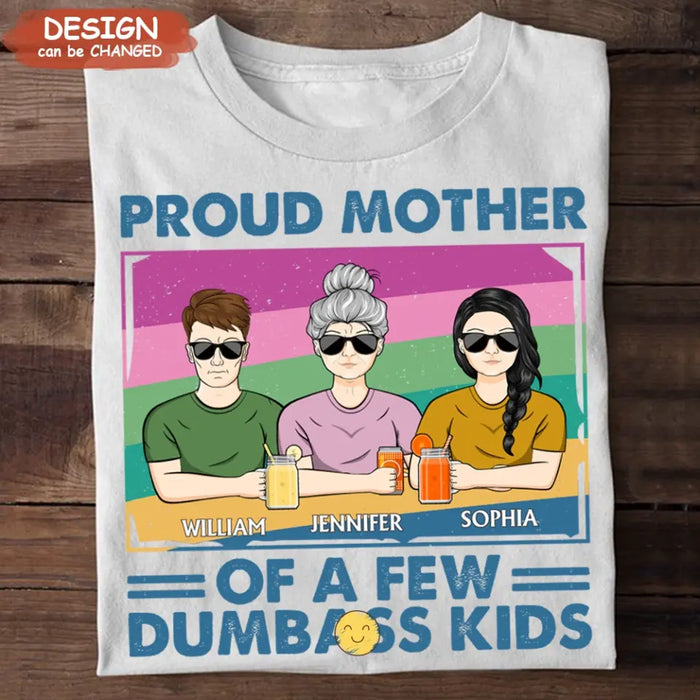 Personalized Proud Mother Shirt/Hoodie - Up to 4 Kids - Mother's Day Gift For Grandma/Mom - Proud Mother Of A Few Kids