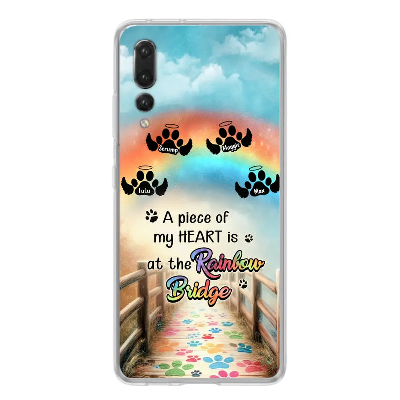 Personalized Rainbow Bridge Memorial Phone Case - Memorial Gift Idea For Dog Lover - Up to 4 Dogs - A Piece Of My Heart Is At The Rainbow Bridge - Case For Oppo/Xiaomi/Huawei
