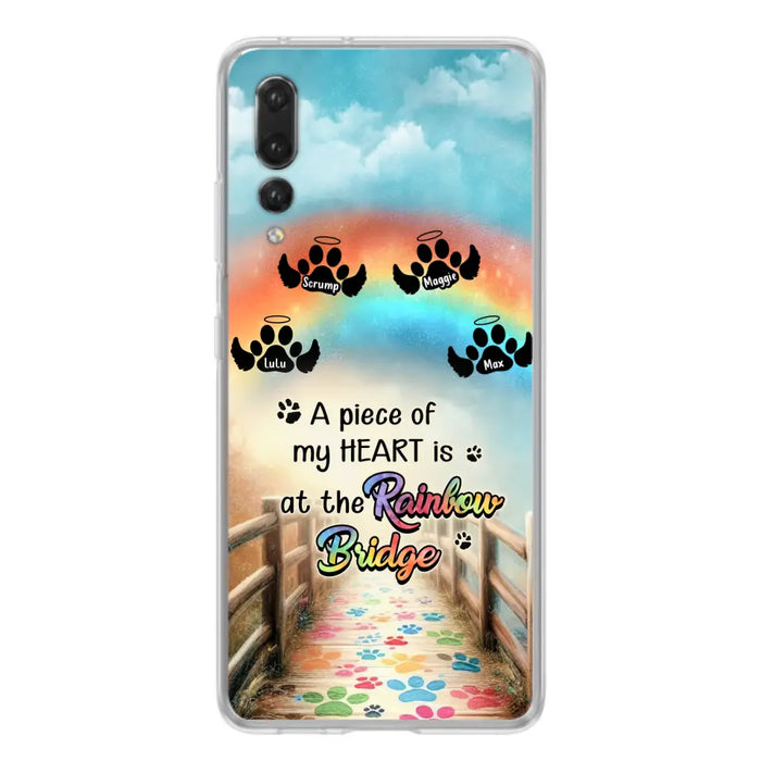 Personalized Rainbow Bridge Memorial Phone Case - Memorial Gift Idea For Dog Lover - Up to 4 Dogs - A Piece Of My Heart Is At The Rainbow Bridge - Case For Oppo/Xiaomi/Huawei