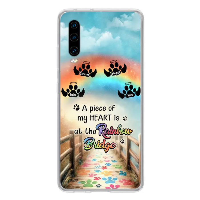 Personalized Rainbow Bridge Memorial Phone Case - Memorial Gift Idea For Dog Lover - Up to 4 Dogs - A Piece Of My Heart Is At The Rainbow Bridge - Case For Oppo/Xiaomi/Huawei
