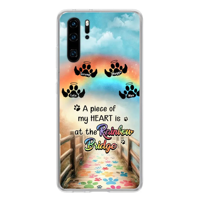 Personalized Rainbow Bridge Memorial Phone Case - Memorial Gift Idea For Dog Lover - Up to 4 Dogs - A Piece Of My Heart Is At The Rainbow Bridge - Case For Oppo/Xiaomi/Huawei