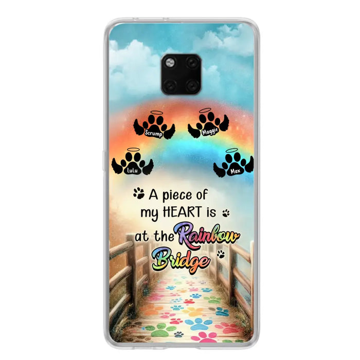 Personalized Rainbow Bridge Memorial Phone Case - Memorial Gift Idea For Dog Lover - Up to 4 Dogs - A Piece Of My Heart Is At The Rainbow Bridge - Case For Oppo/Xiaomi/Huawei