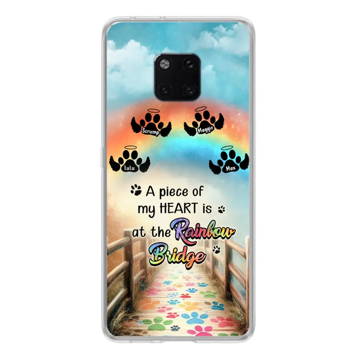 Personalized Rainbow Bridge Memorial Phone Case - Memorial Gift Idea For Dog Lover - Up to 4 Dogs - A Piece Of My Heart Is At The Rainbow Bridge - Case For Oppo/Xiaomi/Huawei