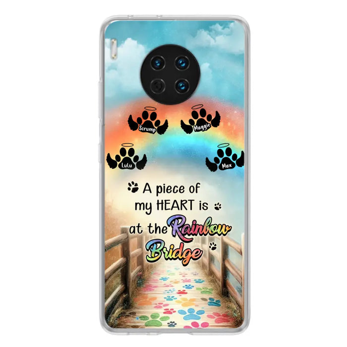 Personalized Rainbow Bridge Memorial Phone Case - Memorial Gift Idea For Dog Lover - Up to 4 Dogs - A Piece Of My Heart Is At The Rainbow Bridge - Case For Oppo/Xiaomi/Huawei