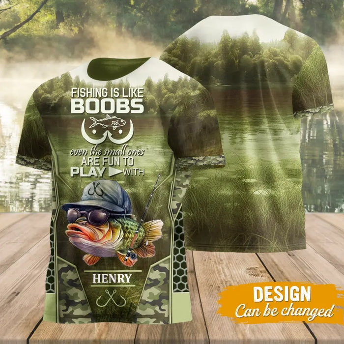 Personalized Fishing T-Shirt - Funny Gift Idea For Fishing Lover - Can't Work Today My Arm Is In A Cast