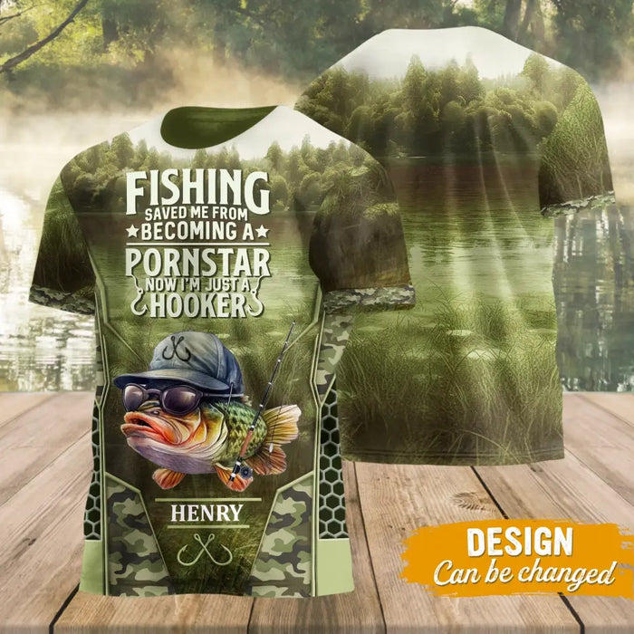Personalized Fishing T-Shirt - Funny Gift Idea For Fishing Lover - Can't Work Today My Arm Is In A Cast