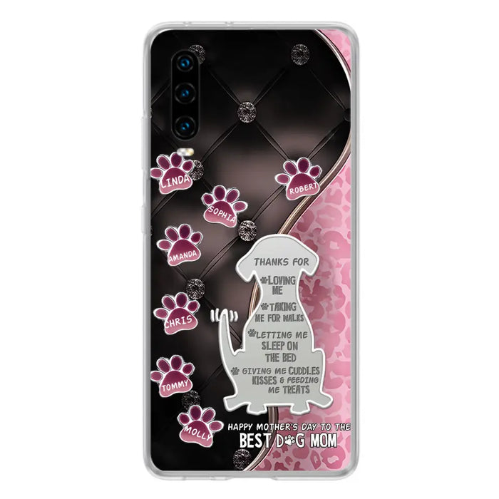 Personalized Memorial Dog Mom Phone Case - Memorial Gift Idea For Dog Lover - Up to 7 Dogs - Thanks For Loving Me - Oppo/Xiaomi/Huawei